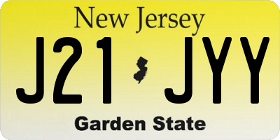 NJ license plate J21JYY