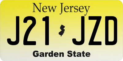 NJ license plate J21JZD