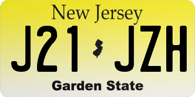 NJ license plate J21JZH