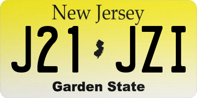 NJ license plate J21JZI