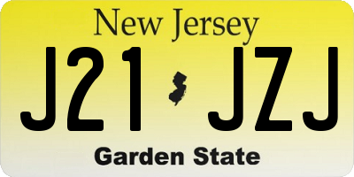 NJ license plate J21JZJ