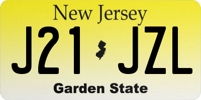 NJ license plate J21JZL