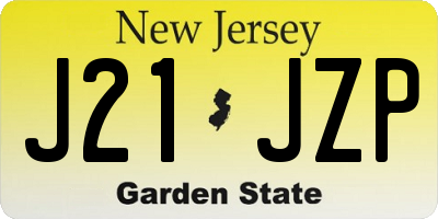 NJ license plate J21JZP