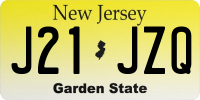NJ license plate J21JZQ