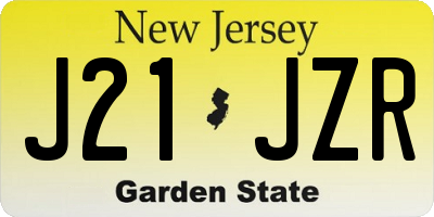 NJ license plate J21JZR