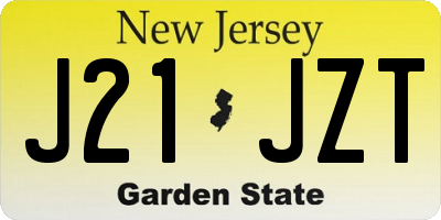 NJ license plate J21JZT