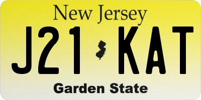 NJ license plate J21KAT