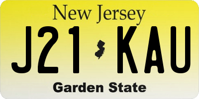 NJ license plate J21KAU
