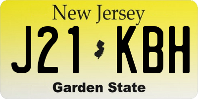 NJ license plate J21KBH