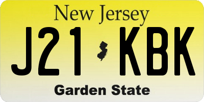 NJ license plate J21KBK
