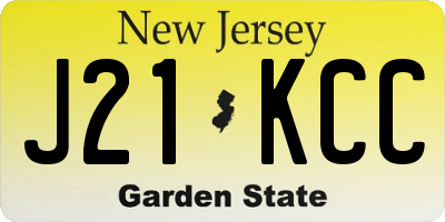 NJ license plate J21KCC