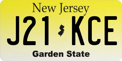 NJ license plate J21KCE