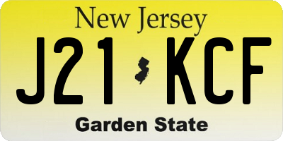 NJ license plate J21KCF