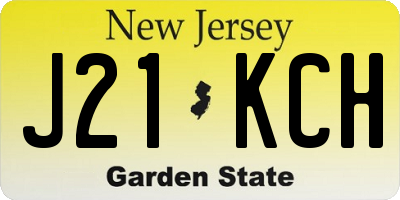 NJ license plate J21KCH