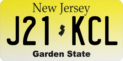 NJ license plate J21KCL