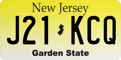 NJ license plate J21KCQ