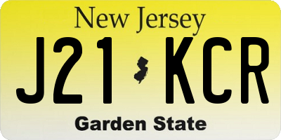 NJ license plate J21KCR