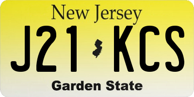 NJ license plate J21KCS