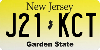 NJ license plate J21KCT
