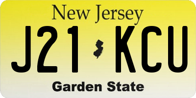 NJ license plate J21KCU