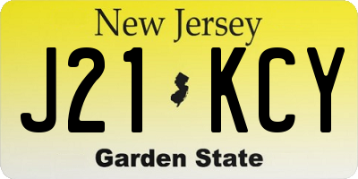 NJ license plate J21KCY