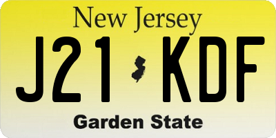 NJ license plate J21KDF