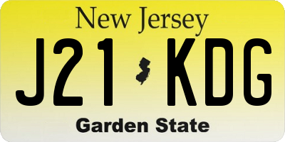 NJ license plate J21KDG