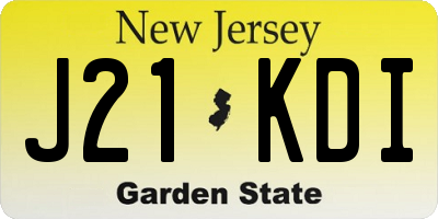 NJ license plate J21KDI