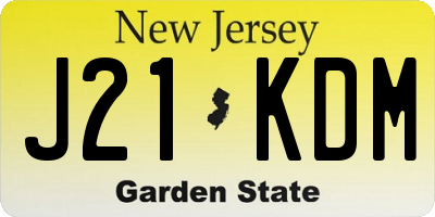 NJ license plate J21KDM