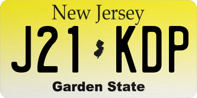NJ license plate J21KDP