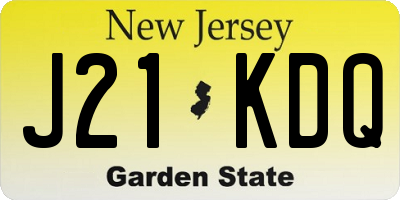 NJ license plate J21KDQ