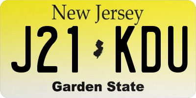 NJ license plate J21KDU