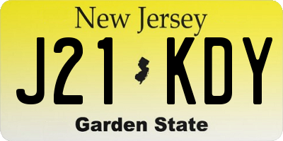 NJ license plate J21KDY