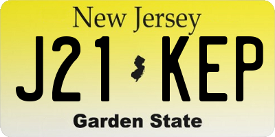 NJ license plate J21KEP