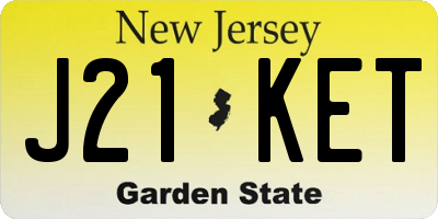 NJ license plate J21KET