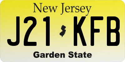 NJ license plate J21KFB