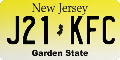 NJ license plate J21KFC