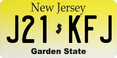 NJ license plate J21KFJ