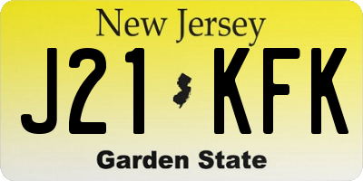 NJ license plate J21KFK