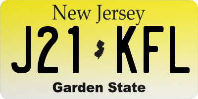 NJ license plate J21KFL