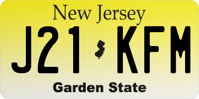 NJ license plate J21KFM