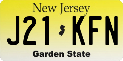 NJ license plate J21KFN