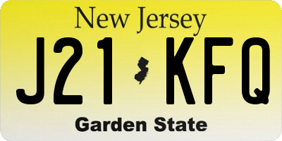 NJ license plate J21KFQ