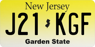 NJ license plate J21KGF