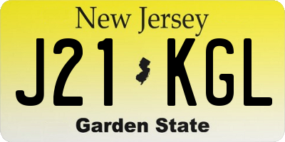 NJ license plate J21KGL
