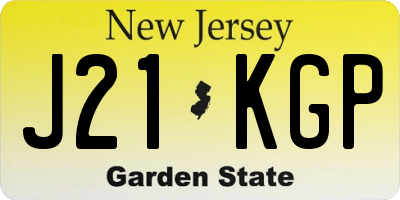 NJ license plate J21KGP