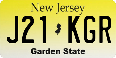 NJ license plate J21KGR