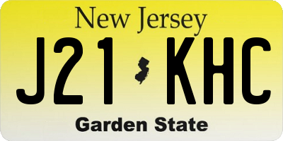 NJ license plate J21KHC
