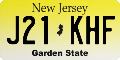 NJ license plate J21KHF