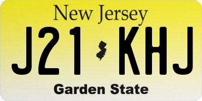 NJ license plate J21KHJ